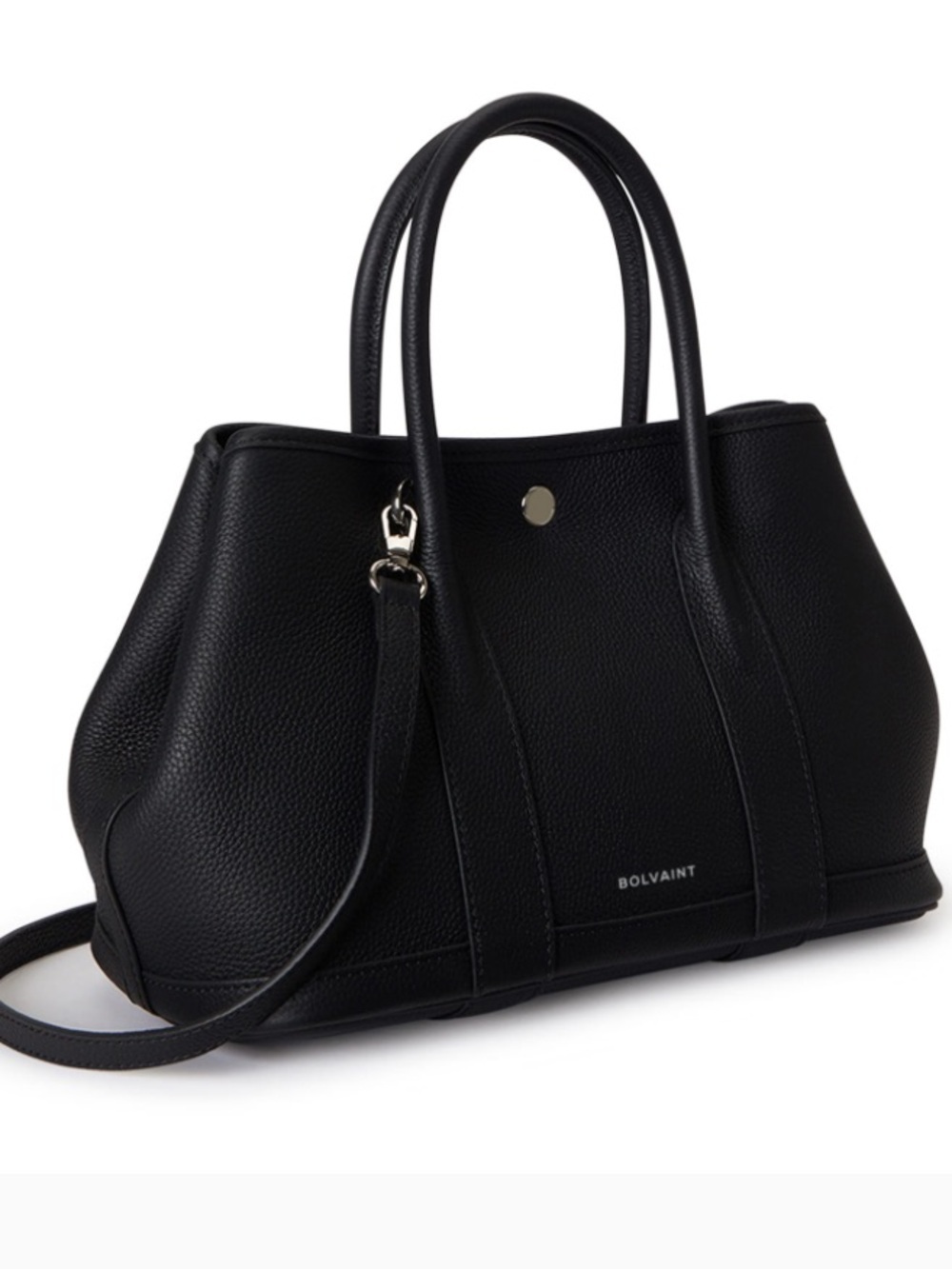 Bolvaint “The Coralie Tote” Matte Midnight Black Top Grain Pebbled Leather - Picture 6 of 8
